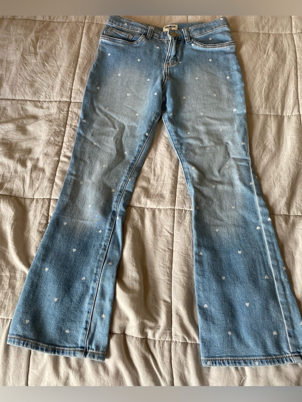 OshKosh B'gosh Light Blue Heart-Print Flare Jeans